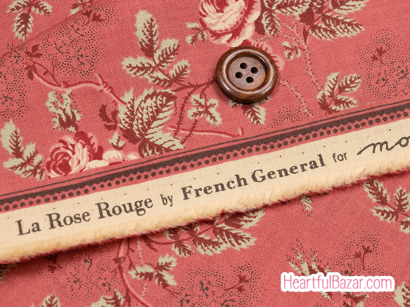 [再入荷]USAコットン(110×50) moda La Rose Rouge ロジーナ レッド 3枚目の画像