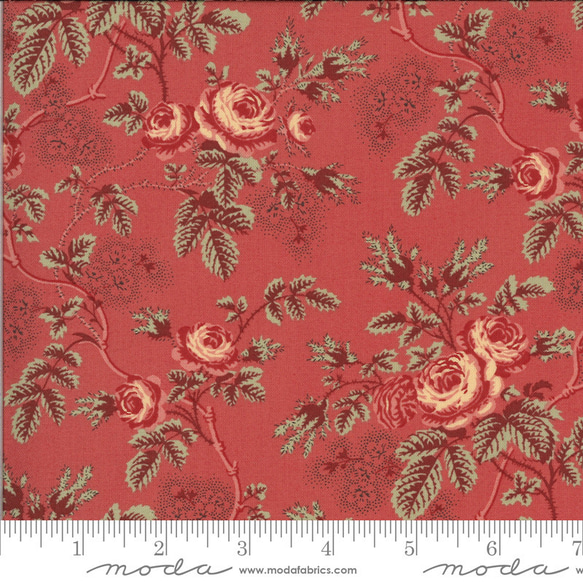 [再入荷]USAコットン(110×50) moda La Rose Rouge ロジーナ レッド 4枚目の画像