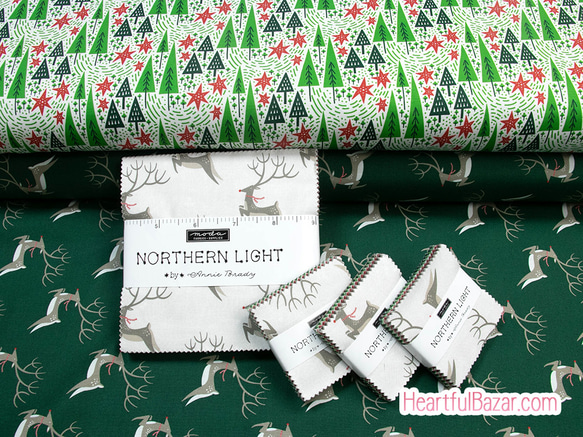 USAコットン(110×50) moda NORTHERN LIGHT トナカイ 5枚目の画像
