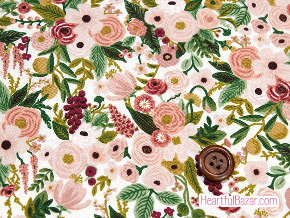 [再入荷]USAコットン(110×50) COTTON+STEEL Garden Party プチガーデン ローズ 2枚目の画像