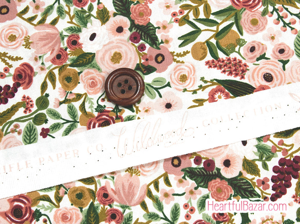 [再入荷]USAコットン(110×50) COTTON+STEEL Garden Party プチガーデン ローズ 3枚目の画像