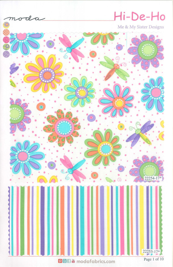 USAコットン(110×50) moda Hi-De-Ho FLOWER MEDALLIONS ターコイズ 4枚目の画像
