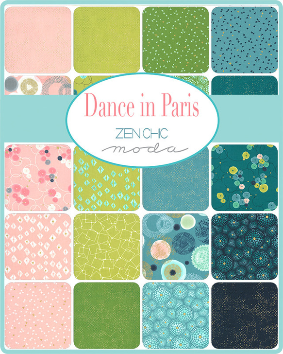 USAコットン moda mini charm 42枚セット Dance in Paris 2枚目の画像