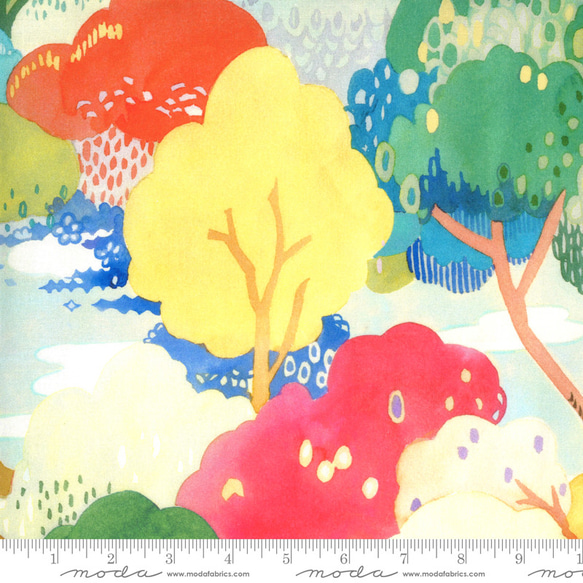 USAコットン(110×50) moda Fanciful Forest 水彩の森 リーフ 4枚目の画像