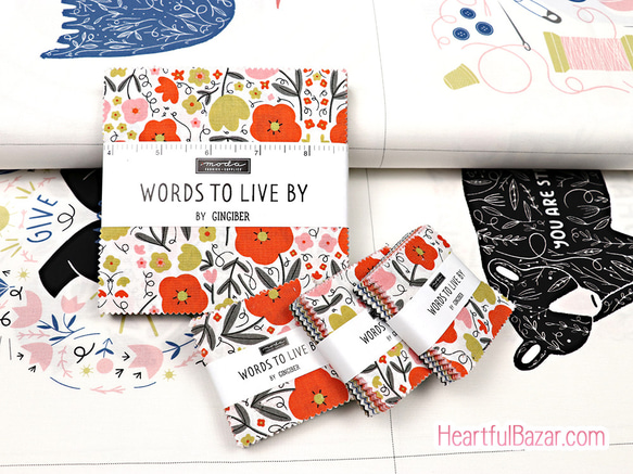 USAコットン moda mini charm 42枚セット WORDS TO LIVE BY 4枚目の画像