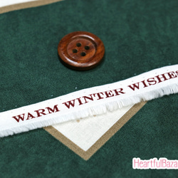 USAコットン moda WARM WINTER WISHES パネル(パネルカット) ダークグリーン 3枚目の画像