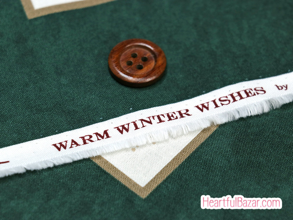 USAコットン moda WARM WINTER WISHES パネル(パネルカット) ダークグリーン 3枚目の画像