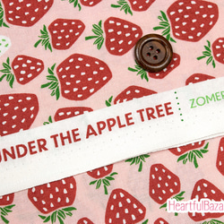 [再]USAコットン(110×50) COTTON+STEEL Under the Apple Tree いちご レッド 3枚目の画像