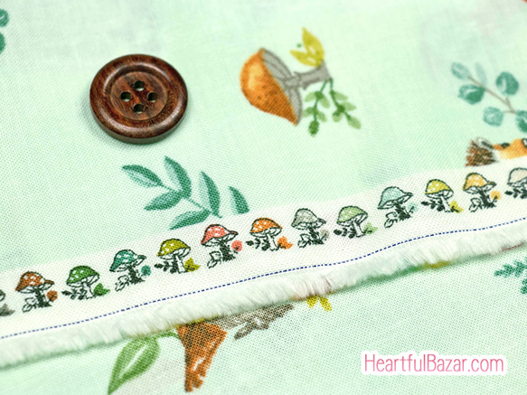 USAコットン(110×50) moda Effie's Woods アニマル ミント 3枚目の画像