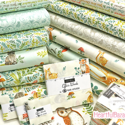 USAコットン(110×50) moda Effie's Woods アニマル ミント 5枚目の画像