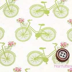 USAコットン(110×50) moda Acreage 自転車 グラスグリーン 1枚目の画像