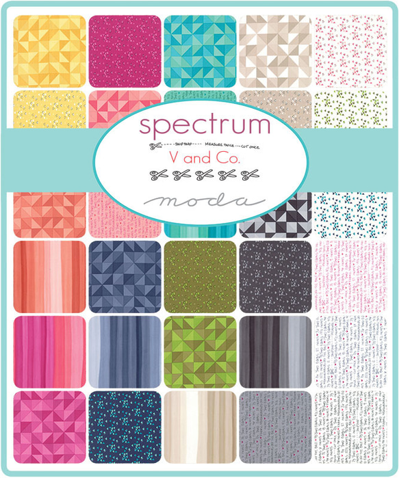 USAコットン moda mini charm 42枚セット spectrum 2枚目の画像