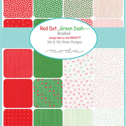 USAコットン moda charmpack 42枚セット Red Dot...Green Dash--- 2枚目の画像