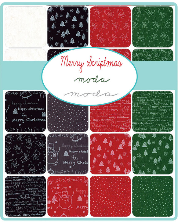 USAコットン moda charmpack 42枚セット Merry Scriptmas 2枚目の画像