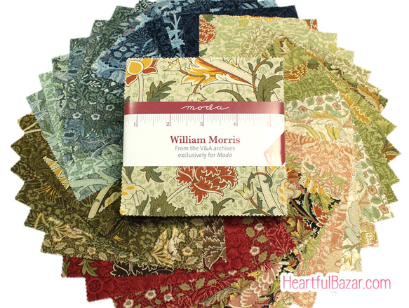 USAコットン moda charmpack 42枚セット William Morris 2017 1枚目の画像