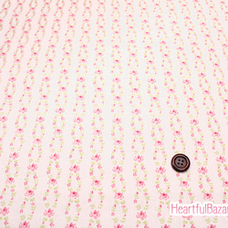 [再入荷]USAコットン(110×50) moda Fleurs フラワーストライプ ピンク 2枚目の画像