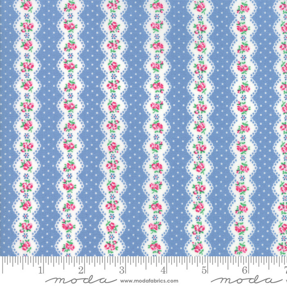 USAコットン moda Guest Room ストライプ スカイ 4枚目の画像
