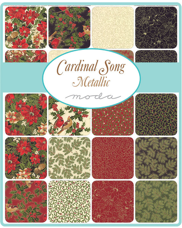 USAコットン moda mini charm 42枚セット Cardinal Song Metallic 2枚目の画像