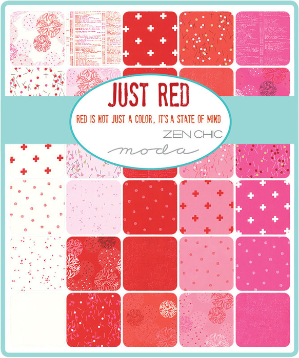USAコットン moda mini charm 42枚セット JUST RED 2枚目の画像