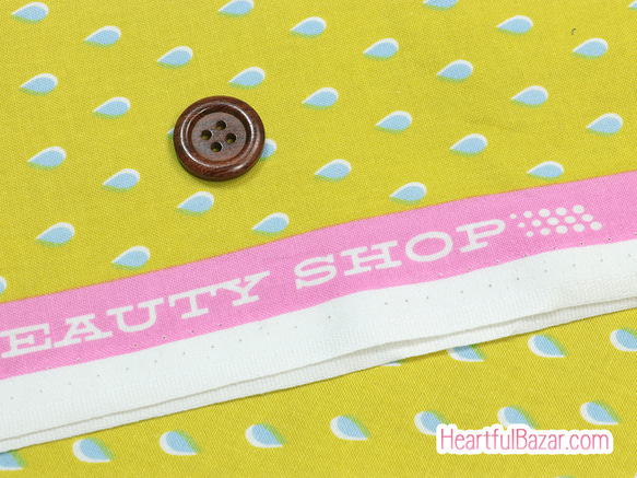 USAコットン COTTON+STEEL Beauty Shop ドロップ イエロー 3枚目の画像