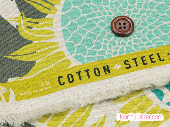 USAコットン COTTON+STEEL Front Yard ひまわり イエロー 2枚目の画像