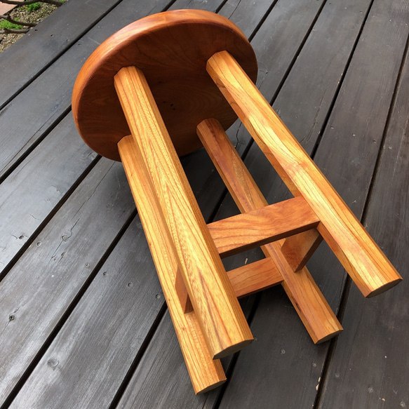 アウトレット　丸椅子 丸スツール 木製スツール 天然木 3枚目の画像