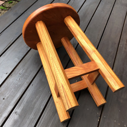 丸椅子 丸スツール 木製スツール 天然木 3枚目の画像