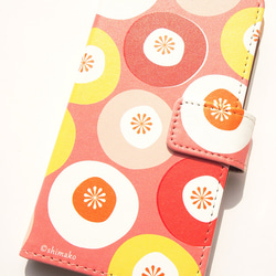 modern flower（ピンク）by shimako手帳型スマホケース iPhoneシリーズすべて対応/アンドロイド 1枚目の画像