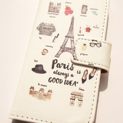 Paris（ピンク） maw 手帳型スマホケース iPhoneシリーズすべて対応/アンドロイド各種対応 2枚目の画像