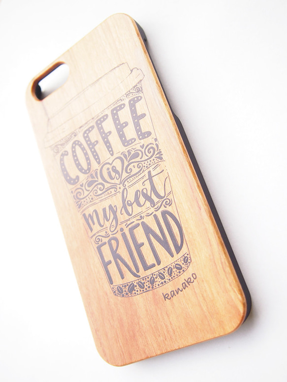 オリジナル名入れ　coffee　wood case  （iPhoneシリーズ4以外すべて対応） 4枚目の画像