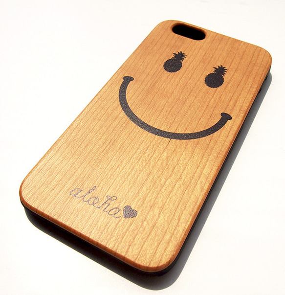 オリジナル名入れ　aloha　smile wood case アッツ 様専用　再製作分 3枚目の画像