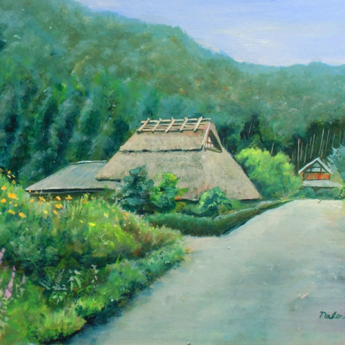 かやぶきの里 絵画 Nobu.T 通販 7186745｜Creema(クリーマ)
