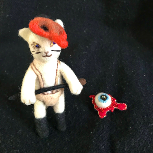 時計仕掛けのオレンジ」アレックス猫人形 羊毛フェルト JADO