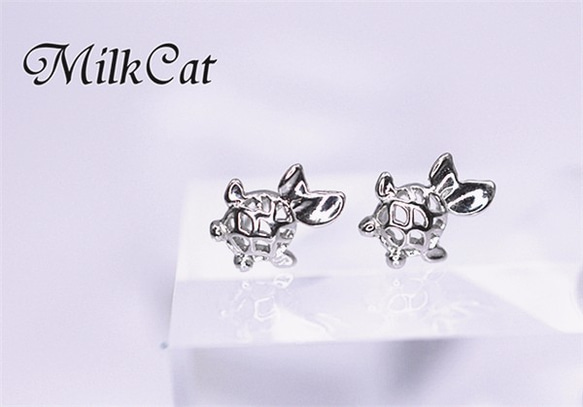 シルバー925 金魚 ピアス (アレルギー対応) MilkCat 4枚目の画像