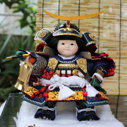 【送料無料】五月人形　・　子供大将　・　武者人形 (ミニサイズ） 1枚目の画像