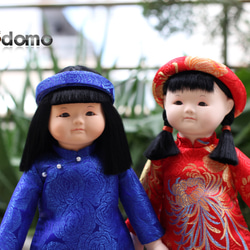 【送料無料】ベトナム結婚式　伝統的なアオザイ衣装　・　ベトナム人形 4枚目の画像