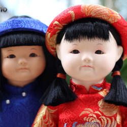【送料無料】ベトナム結婚式　伝統的なアオザイ衣装　・　ベトナム人形 6枚目の画像