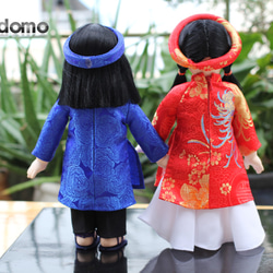 【送料無料】ベトナム結婚式　伝統的なアオザイ衣装　・　ベトナム人形 9枚目の画像