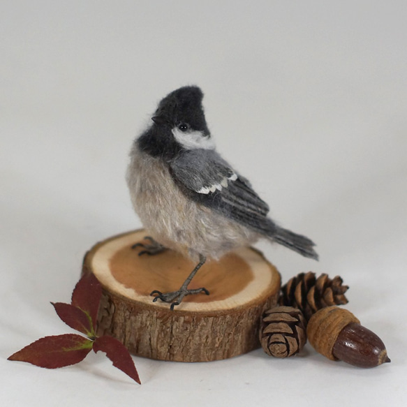 野鳥＊羊毛フェルト ヒガラ 羊毛フェルト 森羊のクーシャ(cuusha