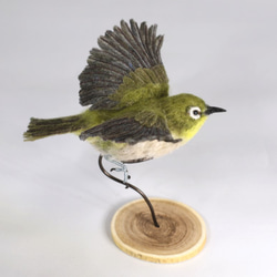 野鳥＊羊毛フェルト メジロ 羊毛フェルト 森羊のクーシャ(cuusha