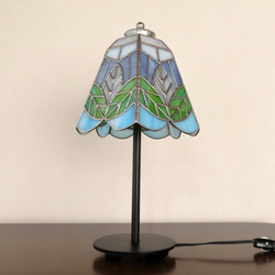 オーロラ色のグリーン・ストライプ・五面（ステンドグラスペンダント