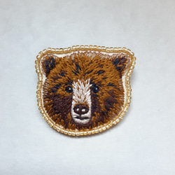 [real] 動物刺繍ブローチ[クマ] 2枚目の画像