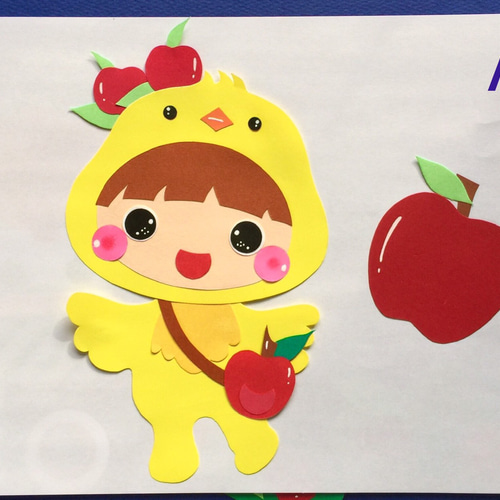 壁面飾り◯秋の赤いりんご◯➀ 型紙 ☆ひな☆ 通販 7834059