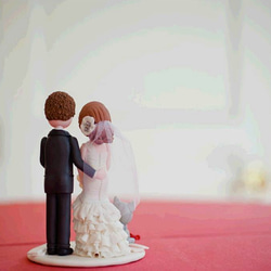 Wedding cake decoration or gift - Bride & Groom with a cat 3枚目の画像