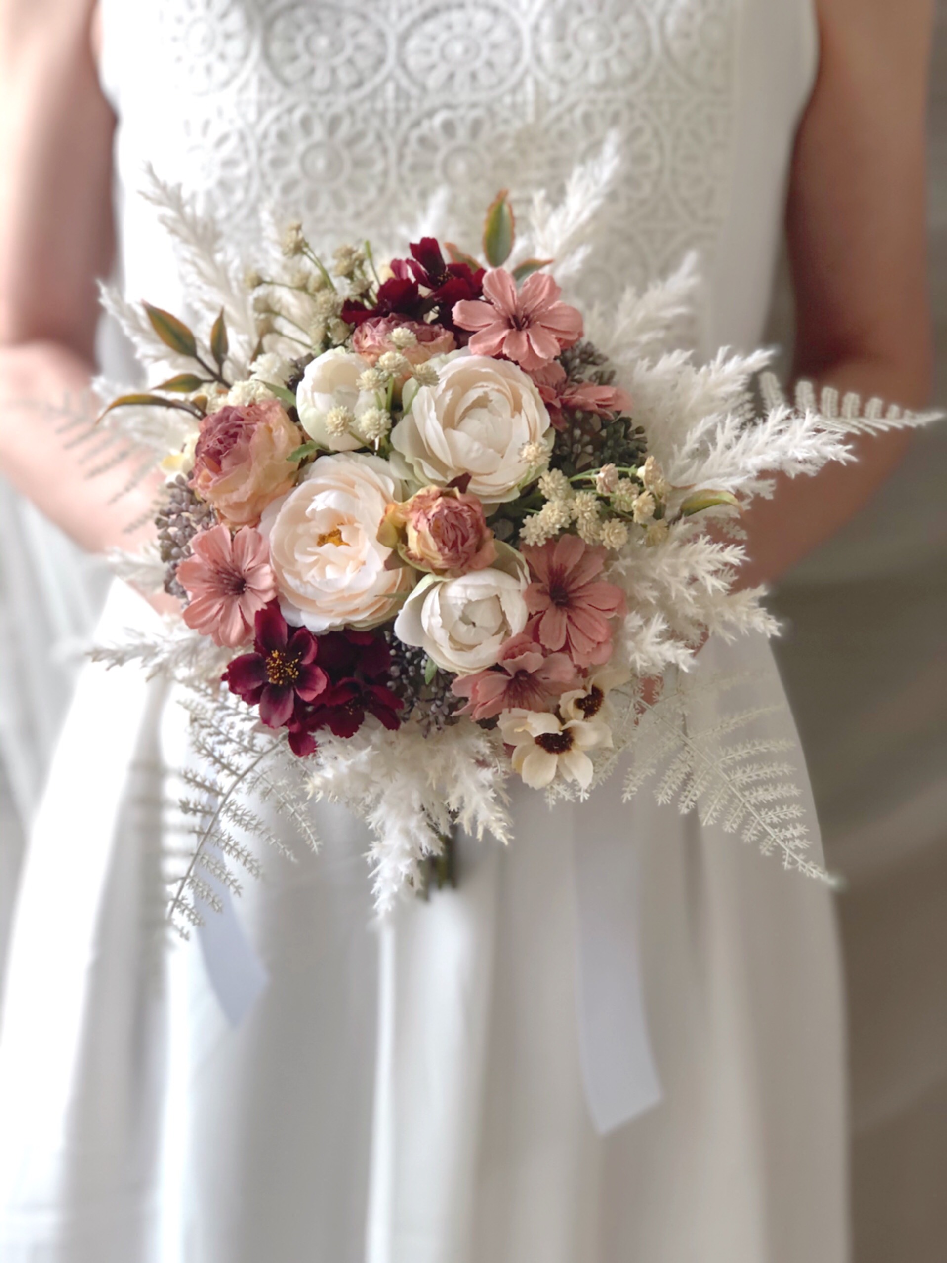 アンティークなデージーと秋桜のウェディングブーケ SOLD ブーケ  