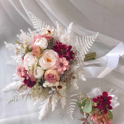 アンティークなデージーと秋桜のウェディングブーケ SOLD ブーケ  