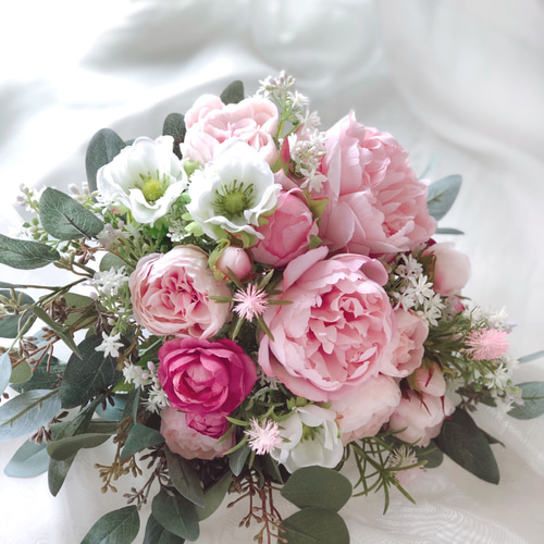 ピンクピオニーのウェディングブーケ《送料無料》SOLD ブーケ  