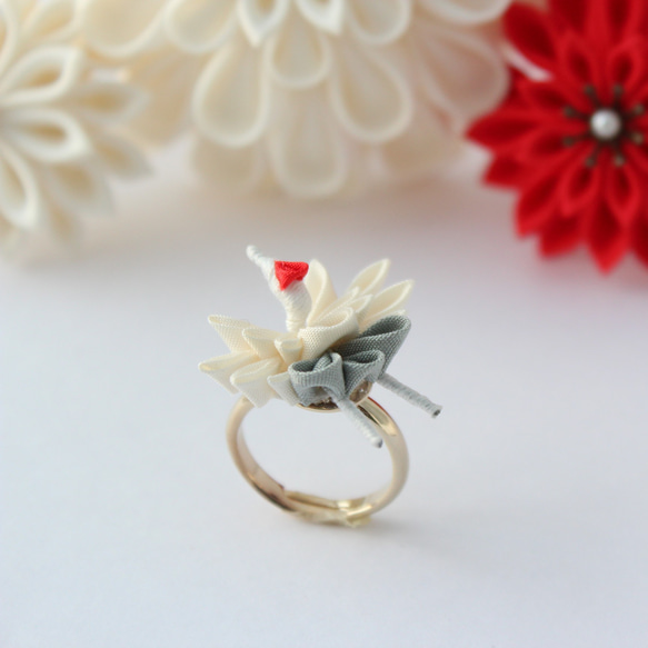 指輪 つまみ細工 祝鶴 小粋《受注生産》 指輪・リング soranokagami