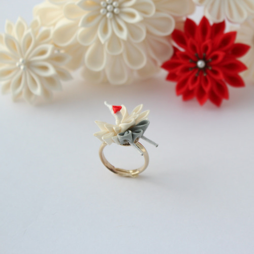 指輪 つまみ細工 祝鶴 小粋《受注生産》 指輪・リング soranokagami