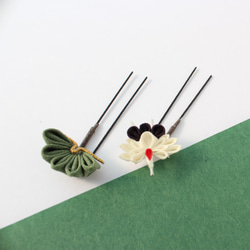 簪 鶴と和松&　ヘアピン鶴と小洒落松 6枚目の画像